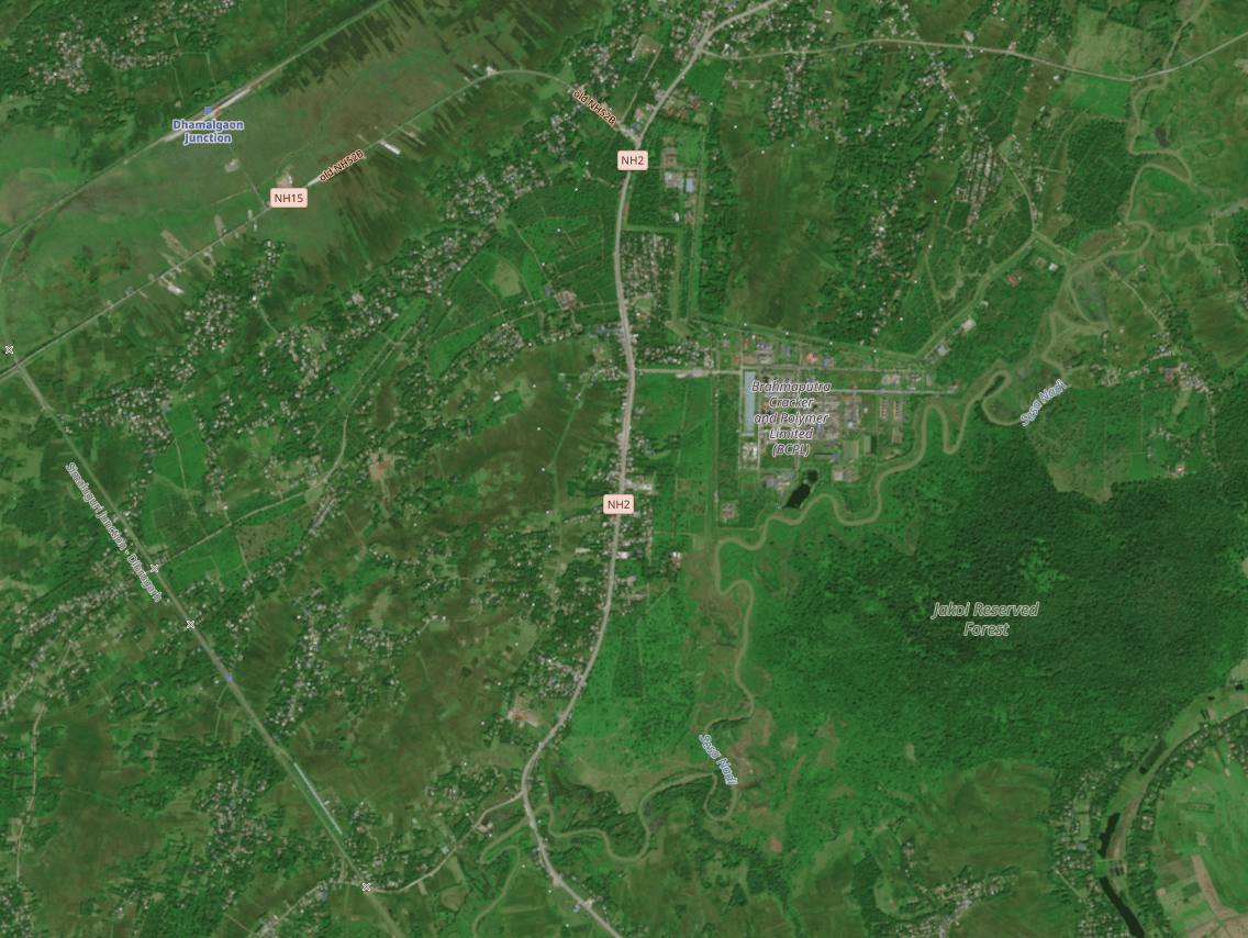 Lepetkata and Dibrugarh area, October 2025 satellite view